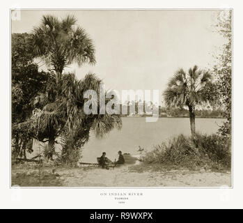 Auf Indian River, Florida, United States, antiken amerikanischen Foto, 1893 Stockfoto