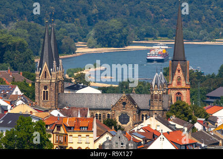 Bingen am Rhein, Oberes Mittelrheintal, UNESCO-Weltkulturerbe, BingerbrŸck District, Stockfoto