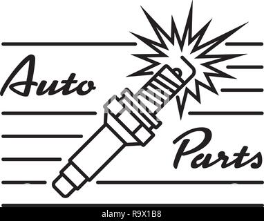 Retro Teile für die Autoindustrie Logo gestaltete Stock Vektor