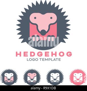 Igel logo Vektor Vorlage. Die Sicherheit, die Verteidigung und den Schutz Symbol. Business Design Element. Stock Vektor