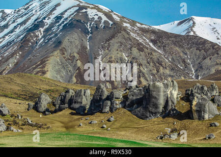 Castle Hill im Winter, Südinsel, Neuseeland Stockfoto