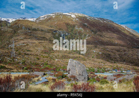 Devil's Punchbowl Wasserfall in Arthur's Pass National Park, Neuseeland Stockfoto