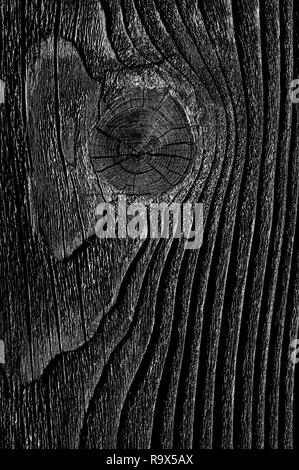 Holz Zaun close-up mit Holzmaserung und Holz Knoten Stockfoto