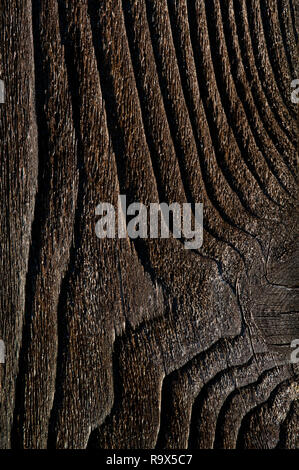 Holz Zaun close-up mit Holzmaserung und Holz Knoten Stockfoto