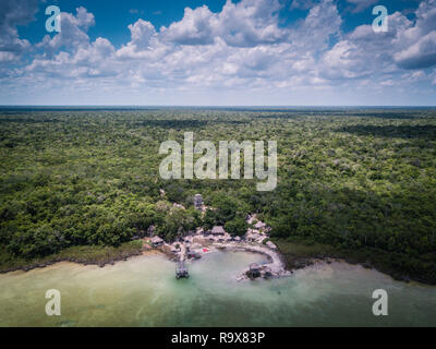 Mexiko Drone Lagune Yucatan Stockfoto