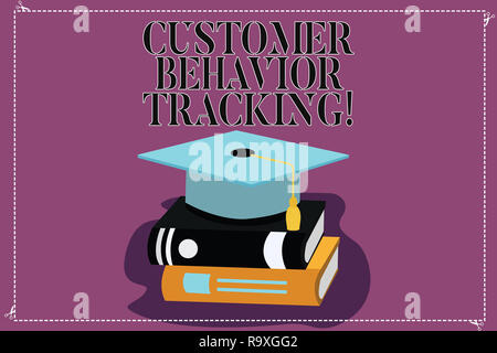 Text Zeichen zeigt das Verhalten der Kunden verfolgen. Konzeptionelle Foto Aktion, mit der Anwender ihre Firma Farbverlauf Hat nimmt mit Quaste 3D Ac ergänzende Stockfoto