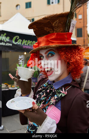 Cosplay der Mad Hatter in Lucca Comics 2018 Stockfoto