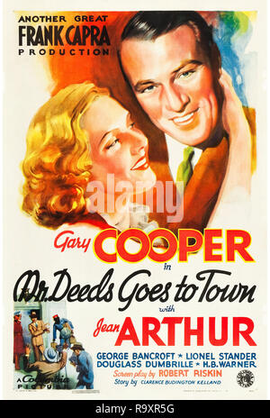 Herr Deeds geht in die Stadt (Columbia, 1936) Poster Gary Cooper, Jean Arthur Datei Referenz # 33635 954 THA Stockfoto