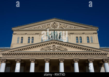 Moskau, Russland. August 25, 2018. Bolschoi-theater (bolschoj Teatr) ist ein historisches Theater, Ballett- und Opernaufführungen Stockfoto