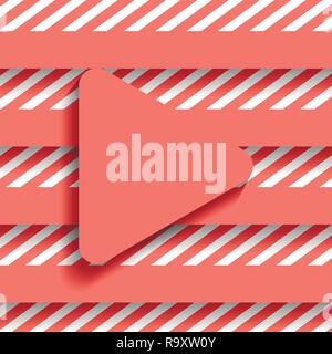 Kreative Vektor header Design in trendigem Koralle Farbe und mit der Schaltfläche "Play"-Symbol. Stock Vektor