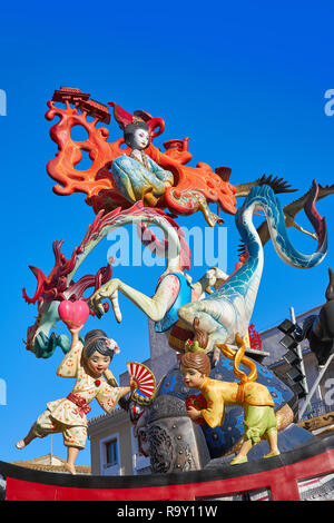 Las Fallas fest Zahlen von Marche Papier in Valencia in Spanien Stockfoto