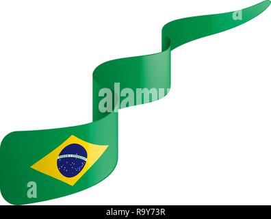 Brasilien Flagge, Vector Illustration auf weißem Hintergrund Stock Vektor