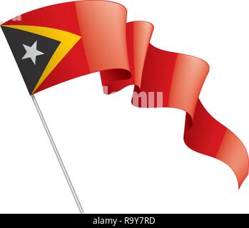 Osttimor Flagge, Vector Illustration auf weißem Hintergrund Stock Vektor