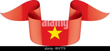 Vietnam Flagge, Vector Illustration auf weißem Hintergrund Stock Vektor