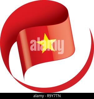 Vietnam Flagge, Vector Illustration auf weißem Hintergrund Stock Vektor