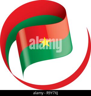 Burkina Faso Flagge, Vector Illustration auf weißem Hintergrund Stock Vektor