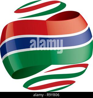 Gambia Flagge, Vector Illustration auf weißem Hintergrund Stock Vektor