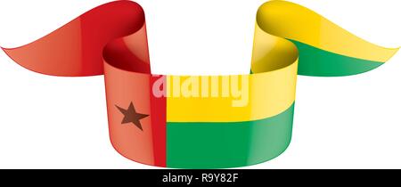 Guinea Bissau Flagge, Vector Illustration auf weißem Hintergrund Stock Vektor