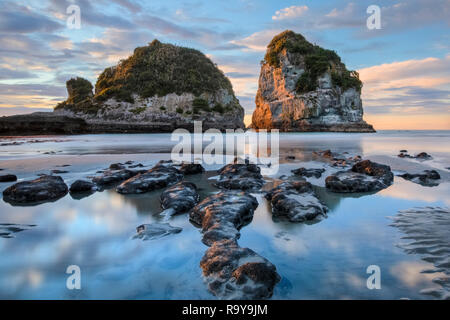 Motukiekie Strand, Greymouth, Südinsel, Neuseeland Stockfoto