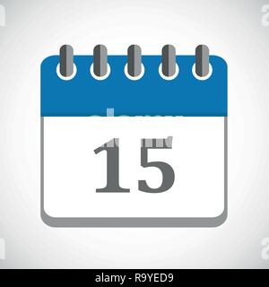 Vector Abbildung: blau Kalender 15 Symbol EPS 10. Stock Vektor