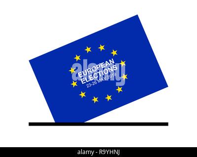 Wahlen zum Europäischen Parlament 23.-26. Mai 2019 - Abbildung: Muster Stockfoto