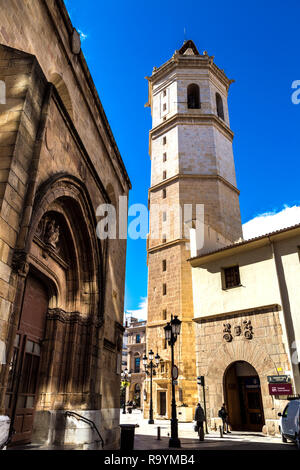 Fadri Tower und Castello Cathedral im Zentrum der Stadt, Castellon de la Plana, Spanien Stockfoto