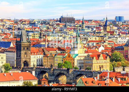 Charles Brücke und der Altstadt von Prag. Stockfoto