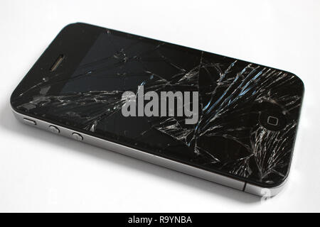 Iphone 4 Display gesprungen, Apple Stockfoto