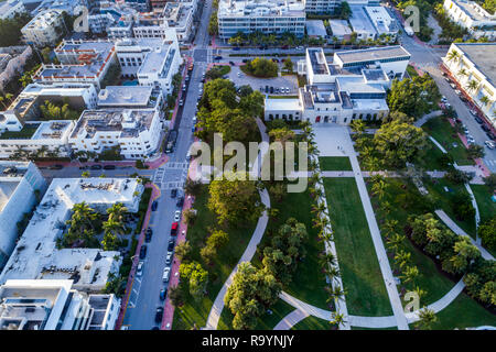 Miami Beach Florida, Luftaufnahme von oben, Collins Park, das Bass Art Artifact Museum, FL181215d07 Stockfoto