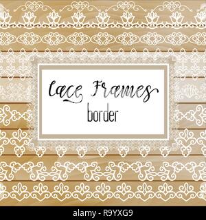 Elegante Spitzenborte Frames Laser geschnitten Stock Vektor