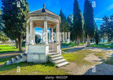 Malerischer Blick auf sustipan Park im Stadtzentrum von Split, Dalmatien Region. Stockfoto