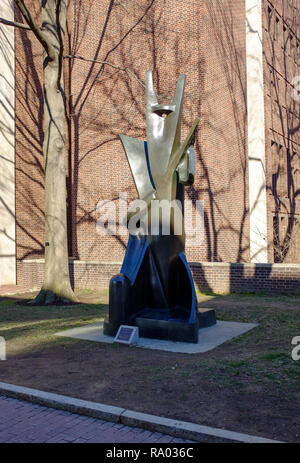 König Salomo Skulptur, Campus der Universität von Pennsylvania, Philadelphia, Pennsylvania, USA Stockfoto