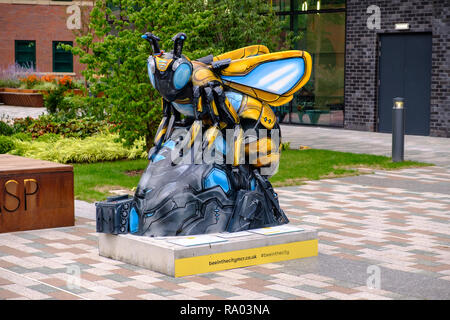 Eine Biene in der Stadt Skulpturen, Teil der Sommer 2018 Kunst im öffentlichen Raum in der Stadt Manchester, Großbritannien Stockfoto