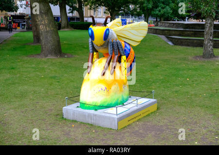 Eine Biene in der Stadt Skulpturen, Teil der Sommer 2018 Kunst im öffentlichen Raum in der Stadt Manchester, Großbritannien Stockfoto