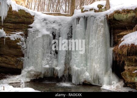 Dundee fällt im Winter, Ohio Stockfoto