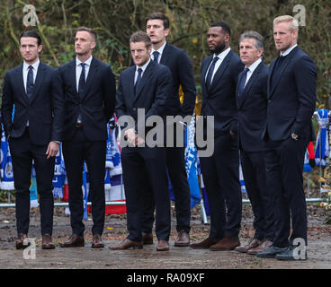 Der Herzog und die Herzogin von Cambridge besuchen Sie die Website Tribut und Leicester City Football Club King Power Stadion mit: Ben Chilwell, Andy King, Jamie Vardy, Harry Maguire, Wes Morgan, Claude Puel, Kasper Schmeichel Wo: Leicester, Großbritannien Wann: 28 Aug 2018 Quelle: John rainford/WANN Stockfoto