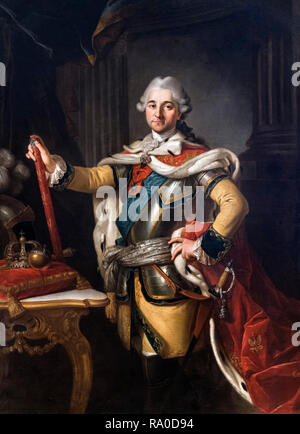 Portrait von Stanisław August Poniatowski (1732-1798) von Per Krafft der Ältere (1724-1793), Öl auf Leinwand, c 1767. Stanislaw II Augustus war König von Polen und Großfürst von Litauen von 1764 bis 1795, und war der letzte Monarch des polnisch-litauischen Commonwealth. Stockfoto