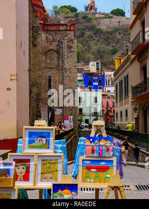 Straßenkunst Guanaujuato Mexiko Stockfoto