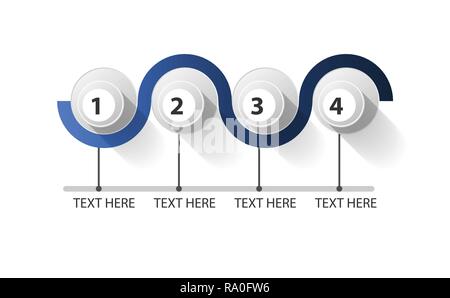 Infografik geschlossen Kreis in 4 Schritten Stock Vektor