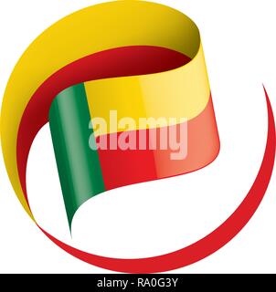 Benin Fahne, Vector Illustration auf weißem Hintergrund Stock Vektor