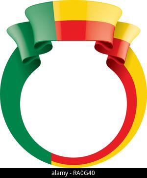 Benin Fahne, Vector Illustration auf weißem Hintergrund Stock Vektor