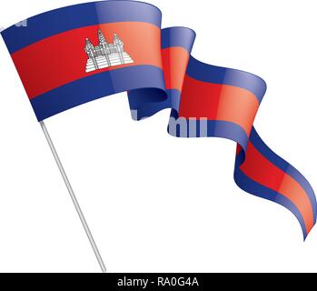 Kambodscha Fahne, Vector Illustration auf weißem Hintergrund Stock Vektor