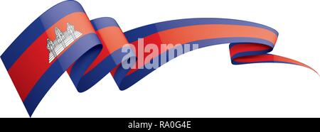 Kambodscha Fahne, Vector Illustration auf weißem Hintergrund Stock Vektor