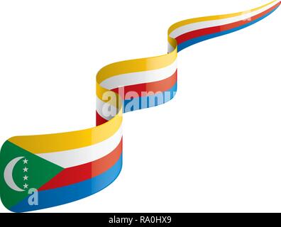Komoren Flagge, Vector Illustration auf weißem Hintergrund Stock Vektor