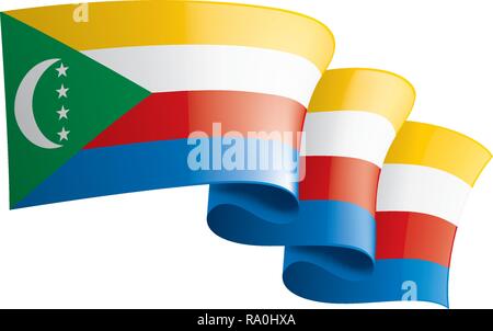 Komoren Flagge, Vector Illustration auf weißem Hintergrund Stock Vektor