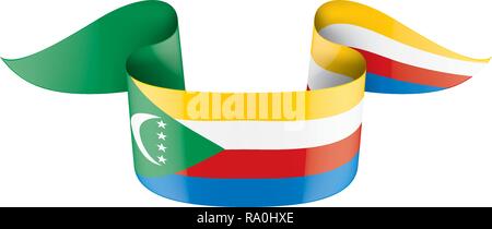 Komoren Flagge, Vector Illustration auf weißem Hintergrund Stock Vektor