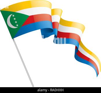 Komoren Flagge, Vector Illustration auf weißem Hintergrund Stock Vektor