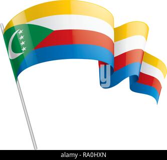 Komoren Flagge, Vector Illustration auf weißem Hintergrund Stock Vektor
