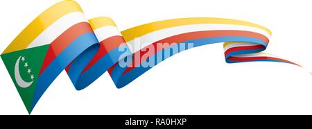 Komoren Flagge, Vector Illustration auf weißem Hintergrund Stock Vektor