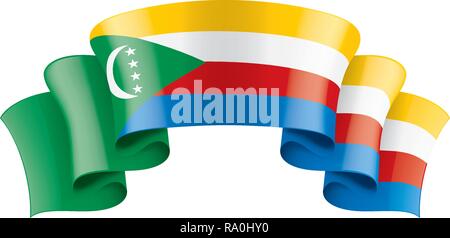 Komoren Flagge, Vector Illustration auf weißem Hintergrund Stock Vektor